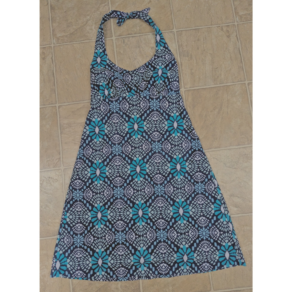 Columbia PFG sz XS Halter Dress multi color thin lightweight ties at neck 3607 - Picture 1 of 7
